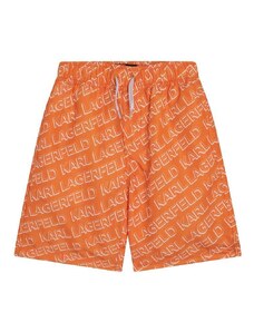 Детски плувни шорти Karl Lagerfeld в оранжево с десен