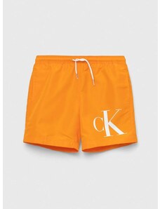 Детски плувни шорти Calvin Klein Jeans в оранжево