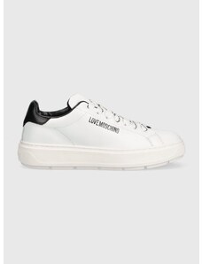 Кожени маратонки Love Moschino Sneakerd Bold 40 в бяло JA15374G1G
