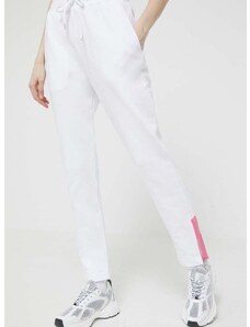 Памучен спортен панталон Love Moschino в бяло с изчистен дизайн