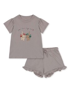 Детска памучна пижама Konges Sløjd в сиво с принт