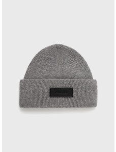 Вълнена шапка Calvin Klein в сиво от вълна