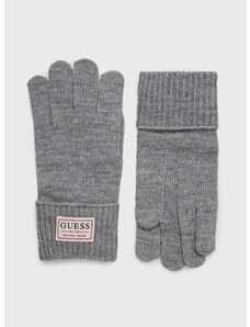 Ръкавици с вълна Guess в сиво