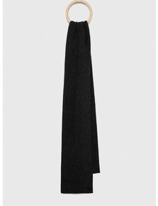 Шал с вълна Michael Kors в черно с изчистен дизайн