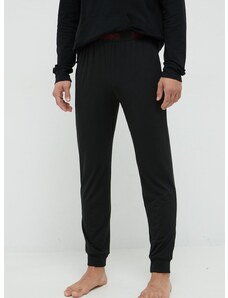 Долнище на пижама HUGO мъжко в черно с изчистен дизайн