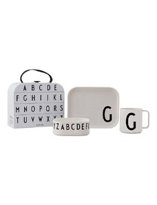 Детски комплект за закуска Design Letters Classics in a suitcase G (4 броя)