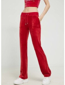Спортен панталон Juicy Couture Del Ray в червено с изчистен дизайн