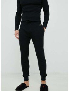 Долнище на пижама Polo Ralph Lauren мъжко в черно с изчистен дизайн 714899616