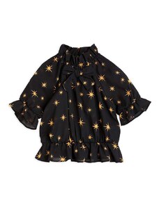 Детска памучна блуза Mini Rodini в черно с десен