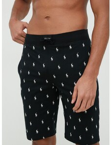 Памучно късо долнище на пижама Polo Ralph Lauren в черно с десен 714899513