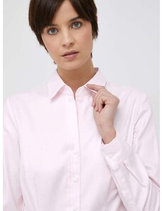 Памучна риза Seidensticker дамска в розово с кройка по тялото класическа яка 60.080645