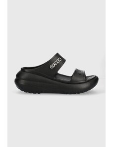 Чехли Crocs Classic Crush Sandal в черно с платформа 207670