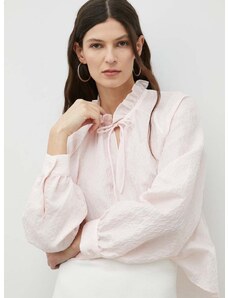 Блуза Samsoe Samsoe в розово с изчистен дизайн