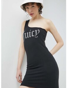 Рокля Juicy Couture в черно къс модел с кройка по тялото