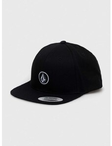 Памучна шапка с козирка Volcom в черно с изчистен дизайн