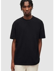 Памучна тениска AllSaints в черно с принт