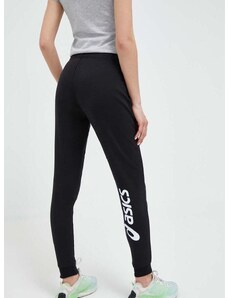 Спортен панталон Asics в черно с принт