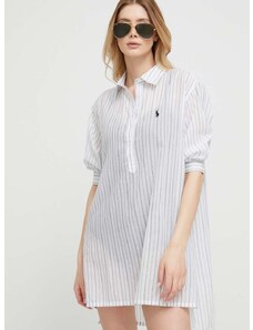 Памучно горнище на пижама Polo Ralph Lauren в сиво