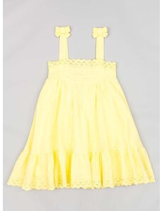 Детска рокля zippy в жълто среднодълъг модел с уголемена кройка