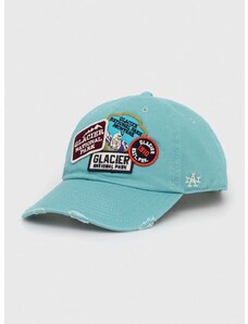 Памучна шапка с козирка American Needle Glacier National Park в синьо с апликация