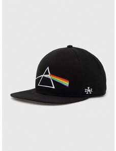 Памучна шапка с козирка American Needle Pink Floyd в черно с апликация