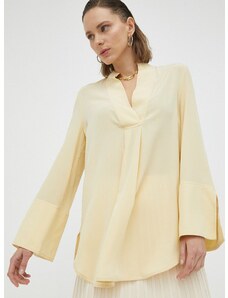 Копринена блуза By Malene Birger в жълто с изчистен дизайн