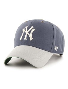 47 brand Памучна шапка с козирка 47brand MLB New York Yankees в синьо с десен