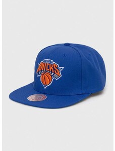 Шапка с козирка Mitchell&Ness New York Knicks в синьо с апликация