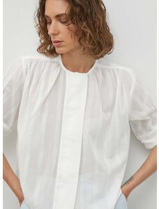Памучна риза Day Birger et Mikkelsen дамска в бяло със свободна кройка