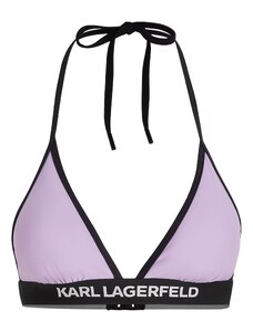 Karl Lagerfeld Горнище на бански лавандула / черно / бяло