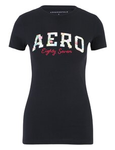 AÉROPOSTALE Тениска 'JUN AERO' розово / малина / черно / бяло