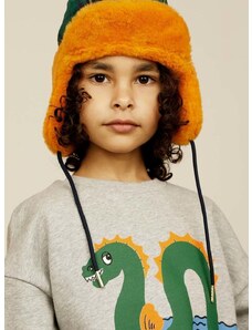 Детска шапка Mini Rodini в оранжево от плътен трикотаж