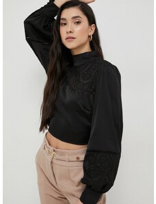 Блуза Guess в черно с апликация