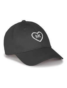 Детска памучна шапка Michael Kors в черно с апликация