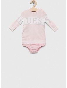 Бебешка рокля Guess в розово къса със стандартна кройка
