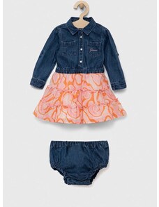 Бебешка рокля Guess в оранжево къса разкроен модел