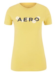 AÉROPOSTALE Тениска 'DAISYS' лимоненожълто / черно / бяло
