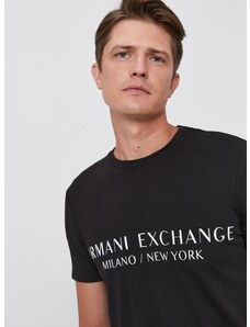Тениска Armani Exchange мъжка в черно с принт 8NZT72 Z8H4Z NOS