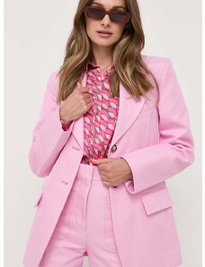 Сако Victoria Beckham в розово с едно копче с изчистен дизайн