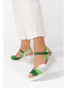 Zapatos Сандали на платформа естествена кожа Irvina зелен