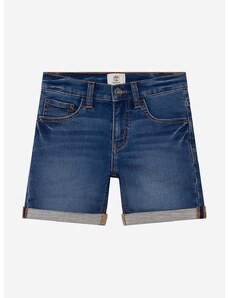 Детски дънков къс панталон Timberland Bermuda Shorts в синьо с изчистен дизайн