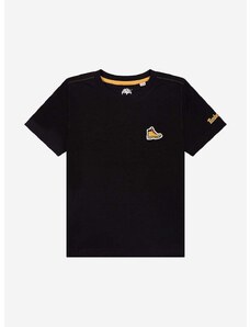 Детска памучна тениска Timberland Short Sleeves Tee-shirt в черно с изчистен дизайн