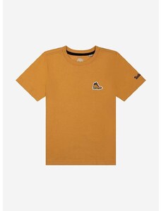 Детска памучна тениска Timberland Short Sleeves Tee-shirt в оранжево с изчистен дизайн