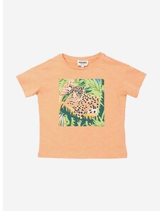 Детска памучна тениска Kenzo Kids Short Sleeves Tee-Shirt в оранжево