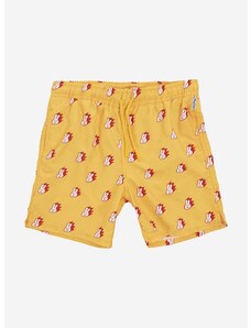 Детски къси панталони Happy Socks Bunny в жълто с десен с регулируема талия