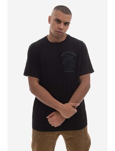 Памучна тениска Maharishi U.A.P. Embroidered T-shirt Organic Cotton Jerse 4093 BLACK в черно с изчистен дизайн