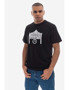 Памучна тениска Maharishi 1995 T-shirt Organic Cotton Jarse 9928 BLACK в черно с принт