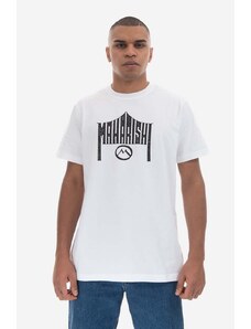 Памучна тениска Maharishi 1995 T-shirt Organic Cotton Jarse 9928 WHITE в бяло с принт
