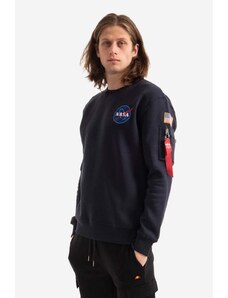 Суичър Alpha Industries Space Shuttle Sweater в тъмносиньо с принт 178307.07