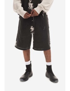 Памучен къс панталон A-COLD-WALL* Relaxed Studio Shorts ACWMB156 BLACK в черно